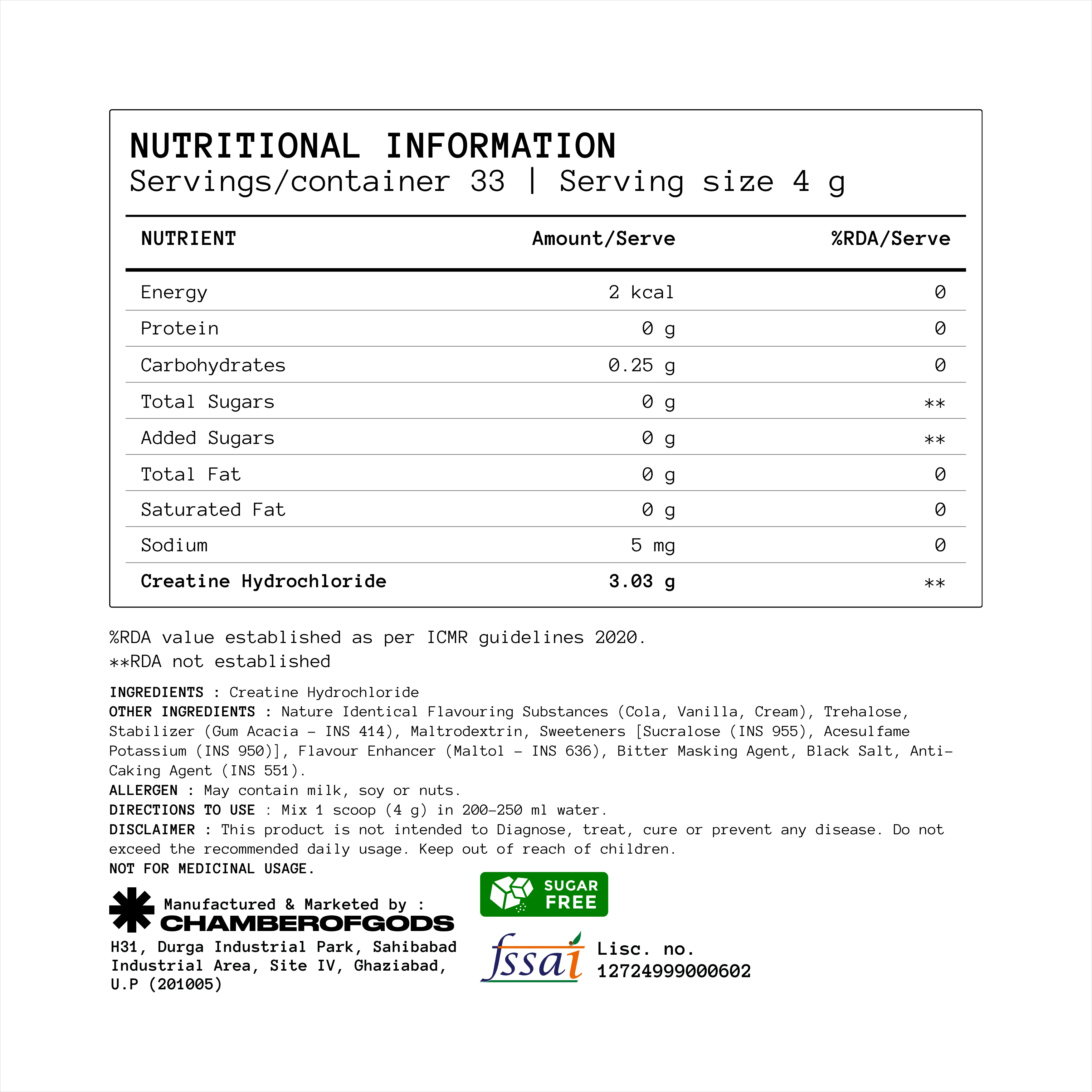 COG Creatine Hcl - Classic Float | Built Different (33 Servings) - Image 11